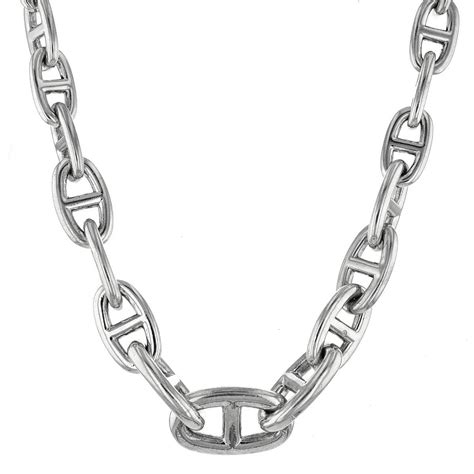 collier chaine d ancre hermes|hermes chaine d'ancre necklace silver.